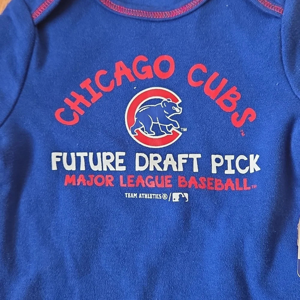MLB Chicago Cubs NWT 6M Future Draft Pick Baseball Baby Fan 100% Cotton